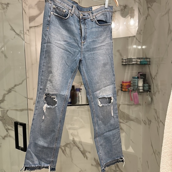 Rag & Bone Straight Leg Distressed Jeans - Picture 4 of 4